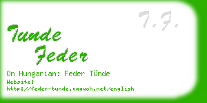 tunde feder business card